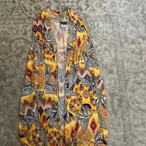 Soraya Yellow Printed Coverup Vest